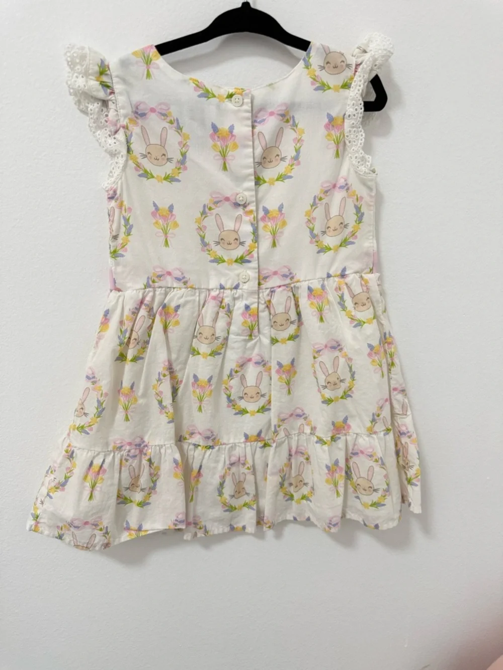The Children's Place White Dress with Pink Bow & Bunny Print - Picture 2 of 2